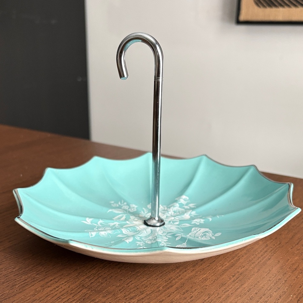 LAST CALL - MCM STAFFORD - Midwinter Floral Parasol Petit Fours Serving Dish
